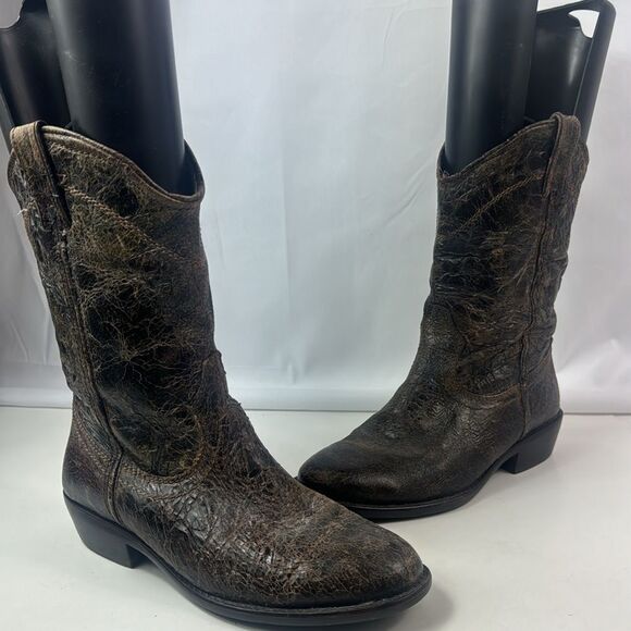 Steve Madden Distressed Brown Leather Women's Western Boots - Picture 3 of 16